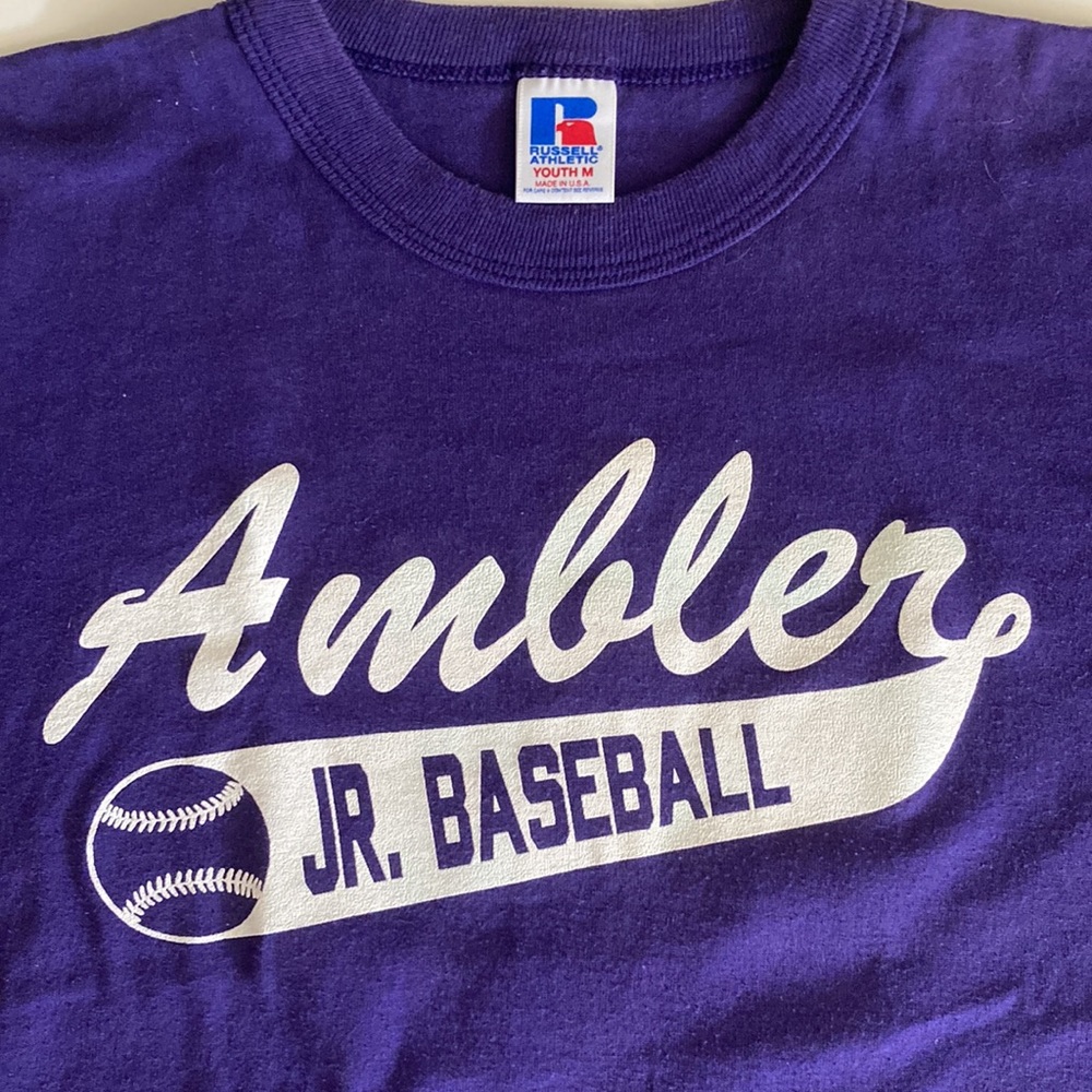 Vintage 80s Russell Athletic single stitch baseball tee Youth M Medium